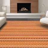 Ultra Soft Area Rug, Non Slip, Stain Resistant, Washable Area Rugs for Living Room, Bedroom, Elegant Tassel Accented Style(Orange)