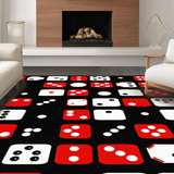 Ultra Soft Area Rug, Non Slip, Stain Resistant, Washable Area Rugs for Living Room, Bedroom, Dynamic Modern Geometric Layout(Red)