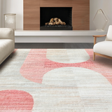 Ultra Soft Area Rug, Non Slip, Stain Resistant, Washable Area Rugs for Living Room, Bedroom, Contemporary Bow Loop Rug With Bold Uno Reverse Graphic And Sleek Curved Lines(Pink)