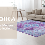Ultra Soft Area Rug, Non Slip, Stain Resistant, Washable Area Rugs for Living Room, Bedroom, Cozy Pastel Trellis Design(Purple)