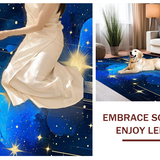 Ultra Soft Area Rug, Non Slip, Stain Resistant, Washable Area Rugs for Living Room, Bedroom, Enchanting Universe-Inspired Visuals(Blue)