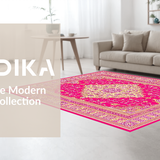 Ultra Soft Area Rug, Non Slip, Stain Resistant, Washable Area Rugs for Living Room, Bedroom, Chic Pink Geometric Composition(Pink)