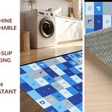 Ultra Soft Area Rug, Non Slip, Stain Resistant, Washable Area Rugs for Living Room, Bedroom, Vibrant Modern Design for Kids(Blue)