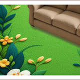 Ultra Soft Area Rug, Non Slip, Stain Resistant, Washable Area Rugs for Living Room, Bedroom, Round Grass-Themed Shower Door Accent(Green)