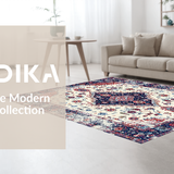 Ultra Soft Area Rug, Non Slip, Stain Resistant, Washable Area Rugs for Living Room, Bedroom, Playful Colorful Trellis Pattern(White)