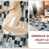 Ultra Soft Area Rug, Non Slip, Stain Resistant, Washable Area Rugs for Living Room, Bedroom, Stylish Minimalist Lattice Arrangement(Gray)