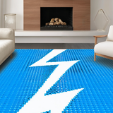 Ultra Soft Area Rug, Non Slip, Stain Resistant, Washable Area Rugs for Living Room, Bedroom, Stylish Retro Wave Composition(Blue)