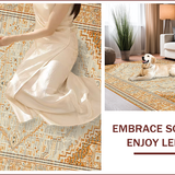 Ultra Soft Area Rug, Non Slip, Stain Resistant, Washable Area Rugs for Living Room, Bedroom, Contemporary Sand Minimalist Home Office Wool Rug(Beige)