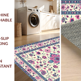 Ultra Soft Area Rug, Non Slip, Stain Resistant, Washable Area Rugs for Living Room, Bedroom, Stylish Pink and Cream Floral Blend(Beige)