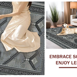Ultra Soft Area Rug, Non Slip, Stain Resistant, Washable Area Rugs for Living Room, Bedroom, Unique Lattice Style with Contrast(Gray)