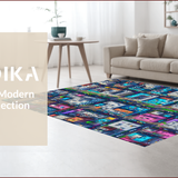 Ultra Soft Area Rug, Non Slip, Stain Resistant, Washable Area Rugs for Living Room, Bedroom, City Life Educational Play Rug for Kids Bedroom(Blue)