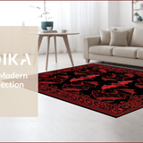 Ultra Soft Area Rug, Non Slip, Stain Resistant, Washable Area Rugs for Living Room, Bedroom, Gothic Silhouette Bat Aesthetic(Black)
