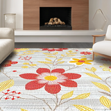 Ultra Soft Area Rug, Non Slip, Stain Resistant, Washable Area Rugs for Living Room, Bedroom, Whimsical Botanical Color Burst(Yellow)