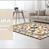 Ultra Soft Area Rug, Non Slip, Stain Resistant, Washable Area Rugs for Living Room, Bedroom, Floral Medallion Vintage(Beige)