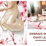 Ultra Soft Area Rug, Non Slip, Stain Resistant, Washable Area Rugs for Living Room, Bedroom, Graceful Modern Floral Fusion(Pink)
