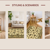 Traditional Paisley Golden Beige Prayer for Meditation(Beige)