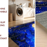 Ultra Soft Area Rug, Non Slip, Stain Resistant, Washable Area Rugs for Living Room, Bedroom, Radiant Nebula Artful Creation(Blue)