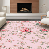 Ultra Soft Area Rug, Non Slip, Stain Resistant, Washable Area Rugs for Living Room, Bedroom, Chic Contemporary Floral Elegance(Pink)