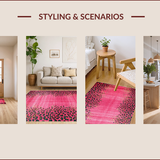 Ultra Soft Area Rug, Non Slip, Stain Resistant, Washable Area Rugs for Living Room, Bedroom, Vibrant Animal Print Aesthetic(Pink)