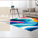 Ultra Soft Area Rug, Non Slip, Stain Resistant, Washable Area Rugs for Living Room, Bedroom, Bold Modern Artistic Expression(Blue)