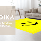 Ultra Soft Area Rug, Non Slip, Stain Resistant, Washable Area Rugs for Living Room, Bedroom, Cheerful Abstract Expression Style(Yellow)