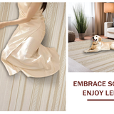 Ultra Soft Area Rug, Non Slip, Stain Resistant, Washable Area Rugs for Living Room, Bedroom, Eclectic Scalloped Warm Palette(Beige)