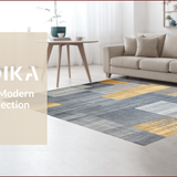 Ultra Soft Area Rug, Non Slip, Stain Resistant, Washable Area Rugs for Living Room, Bedroom, Contemporary Grey Abstract Harmony(Gray)