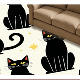 Ultra Soft Area Rug, Non Slip, Stain Resistant, Washable Area Rugs for Living Room, Bedroom, Soft Black Cat Bedroom Accent Doormat(Black)