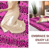 Ultra Soft Area Rug, Non Slip, Stain Resistant, Washable Area Rugs for Living Room, Bedroom, Eclectic Wildlife Themed Decor(Pink)