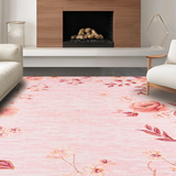 Ultra Soft Area Rug, Non Slip, Stain Resistant, Washable Area Rugs for Living Room, Bedroom, Serene Blush Textured Elegance(Pink)