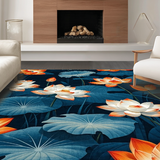 Ultra Soft Area Rug, Non Slip, Stain Resistant, Washable Area Rugs for Living Room, Bedroom, Lush Exotic Patterned Accent(Blue)