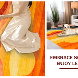 Ultra Soft Area Rug, Non Slip, Stain Resistant, Washable Area Rugs for Living Room, Bedroom, Contemporary Fluffy Textured Style(Orange)