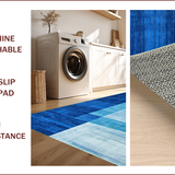 Ultra Soft Area Rug, Non Slip, Stain Resistant, Washable Area Rugs for Living Room, Bedroom, Elegant Modern Linear Artistry(Blue)