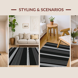 Rustic Black and White Geometric Appeal(Black)