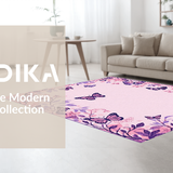 Ultra Soft Area Rug, Non Slip, Stain Resistant, Washable Area Rugs for Living Room, Bedroom, Vibrant Floral Nature Inspiration(Pink)