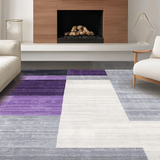 Ultra Soft Area Rug, Non Slip, Stain Resistant, Washable Area Rugs for Living Room, Bedroom, Vibrant Modern Geometric Fusion(Purple)