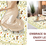 Ultra Soft Area Rug, Non Slip, Stain Resistant, Washable Area Rugs for Living Room, Bedroom, Lush Green Textured Floral Design(White)