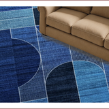Ultra Soft Area Rug, Non Slip, Stain Resistant, Washable Area Rugs for Living Room, Bedroom, Boho Dark Blue Bedroom Meditation Area Rug(Blue)