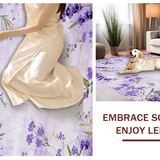 Ultra Soft Area Rug, Non Slip, Stain Resistant, Washable Area Rugs for Living Room, Bedroom, Whimsical Lavender Nature Motif(Purple)