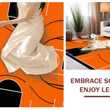 Ultra Soft Area Rug, Non Slip, Stain Resistant, Washable Area Rugs for Living Room, Bedroom, Engaging Vibrant Athletic Visual Style(Orange)