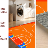 Ultra Soft Area Rug, Non Slip, Stain Resistant, Washable Area Rugs for Living Room, Bedroom, Contemporary Basketball Graphic Design(Red)