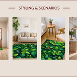 Ultra Soft Area Rug, Non Slip, Stain Resistant, Washable Area Rugs for Living Room, Bedroom, Artistic Ultra-Thin Washable Dining Room Rug(Green)