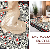 Ultra Soft Area Rug, Non Slip, Stain Resistant, Washable Area Rugs for Living Room, Bedroom, Vibrant Abstract Patterned Decor(Black)