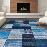 Eclectic Patchwork Geometric Fusion(Blue)