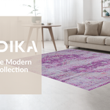 Ultra Soft Area Rug, Non Slip, Stain Resistant, Washable Area Rugs for Living Room, Bedroom, Vibrant Diamond Symmetry Style(Purple)