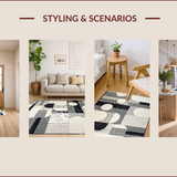 Elegant Geometric Black and Ivory Motif(Gray)