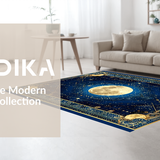 Ultra Soft Area Rug, Non Slip, Stain Resistant, Washable Area Rugs for Living Room, Bedroom, Vibrant Cosmic Medallion Aesthetic(Blue)