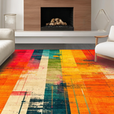 Ultra Soft Area Rug, Non Slip, Stain Resistant, Washable Area Rugs for Living Room, Bedroom, Energetic Modern Artistic Vortex(Yellow)
