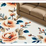 Ultra Soft Area Rug, Non Slip, Stain Resistant, Washable Area Rugs for Living Room, Bedroom, Modern Floral Non-Shed(Beige)