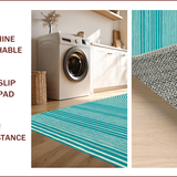 Ultra Soft Area Rug, Non Slip, Stain Resistant, Washable Area Rugs for Living Room, Bedroom, Vibrant Coastal Striped Aesthetic(Blue)